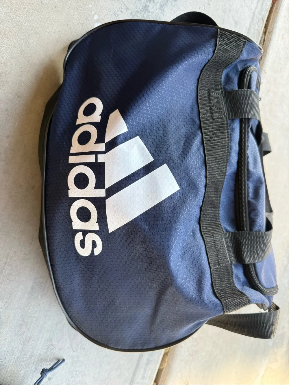 adidas Navy Duffel with White Logo - Sport Travel Bag